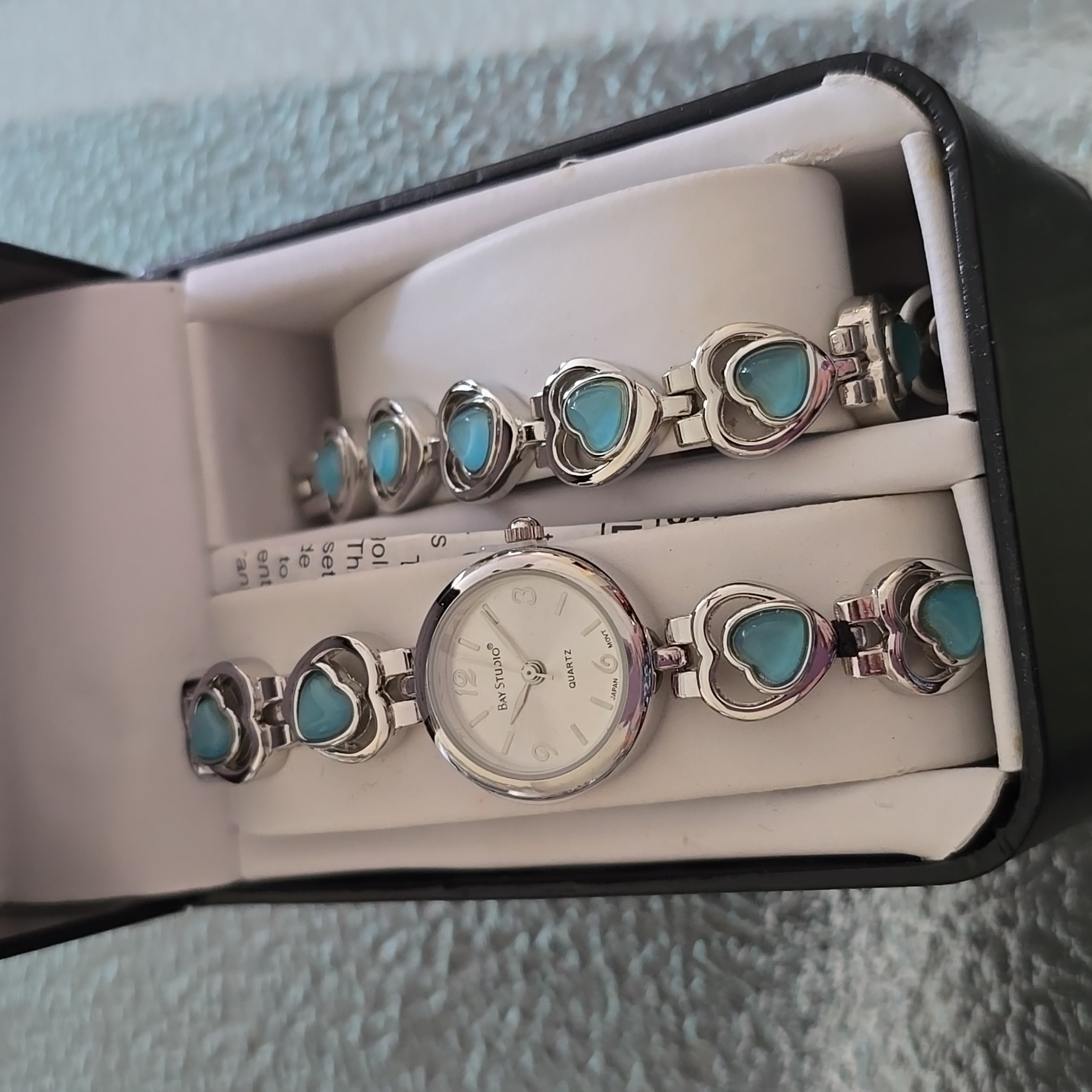 Bay Studio Blue Hearts Watch And Bracelet Set - Nwot